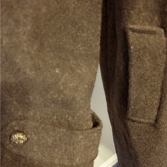 Vintage Signature Miss Harwood Single Breast Wool Coat Gray w/ Red Size Large - Picture 5 of 12